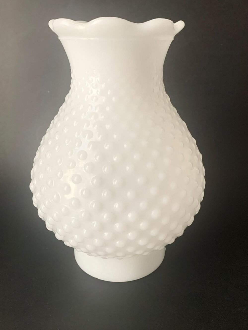 5-1/4" White Hobnail Milk Glass Hurricane Lamp Shade/Replacement Milk Glass